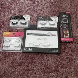 Ardell lashes and magnetic gel liner, Andrea lashes,  MUA ultra fine lash kit